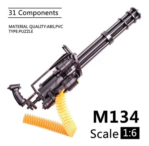 Ametralladora Escala 1/6 M134 Minigun Gatling Us Army Abs