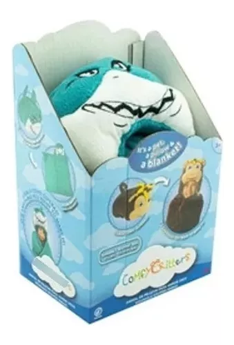 Manta Comfy Critters De Tiburón Detalles Bordados