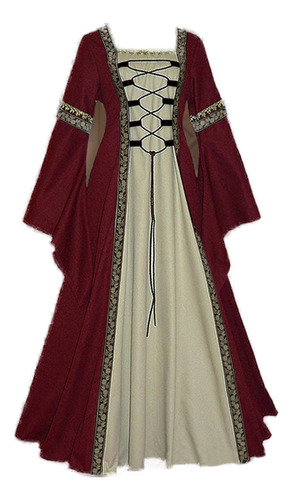 Vestido Largo, Bata De Corte Medieval Gótica Vintage, Talla