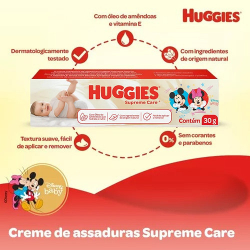 Kit Fralda Huggies Supremme Care + Lenço + Creme Assadura Gênero Sem gênero Tamanho Grande (G)