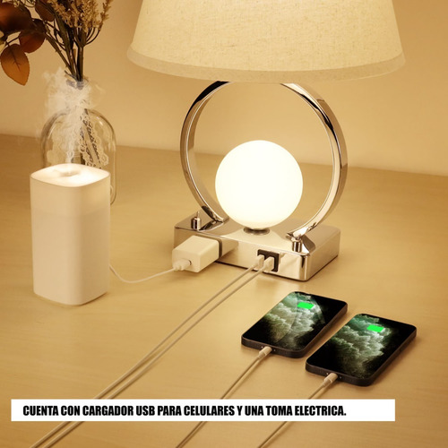 Lámpara Tipo Caperuza De Mesa Decorativa Alb