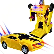 Comprar Carrinho Vira Robo Transformers A Pilha Automático Carrinho - Carro Vira Robo Som E Led - Carrinho Bate E Volta Original