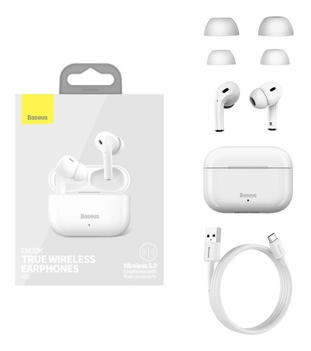 Imagen 6 de 10 de Auriculares Bluetooth W3 No Airpod/iPhone/samsung - Baseus