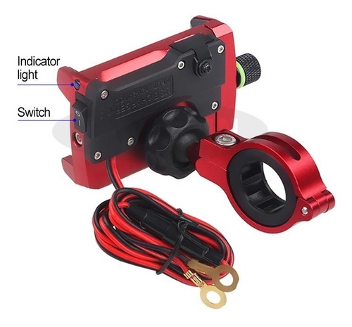 Suporte De Celular Gps Para Moto Com Carregador Usb Alumínio