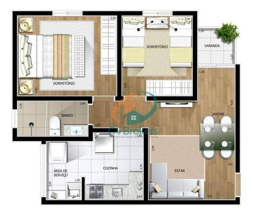 Imagem 20 de 23 de Apartamento Com 2 Dormitórios À Venda, 56 M² Por R$ 263.000,00 - Gopoúva - Guarulhos/sp - Ap1154