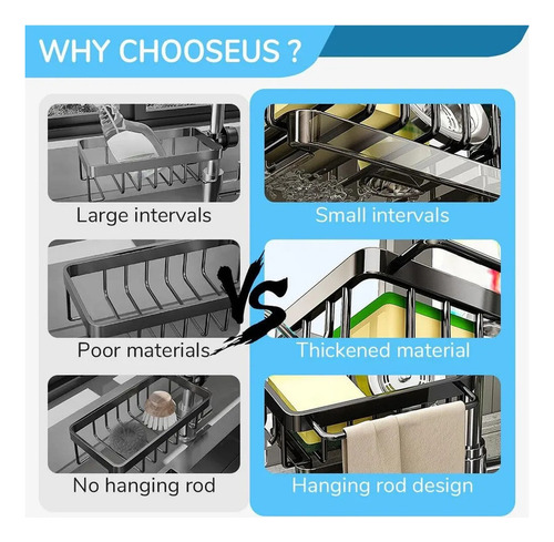 Organizador Grifo Fregadero De Cocina, Soporte Para Esponja