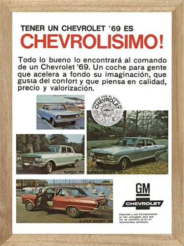 Chevrolet Cuadros Posters Carteles Publicidades  M276