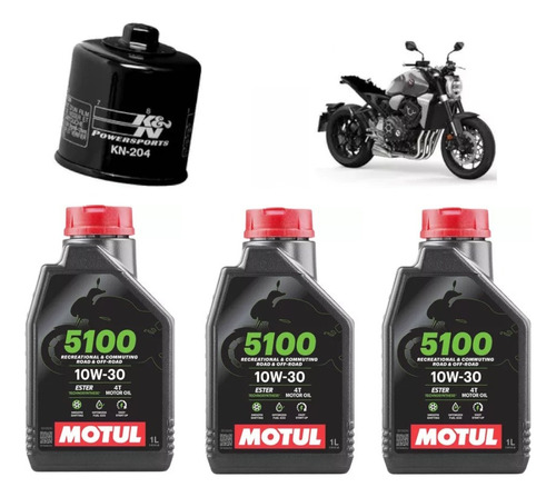 Motul 5100 10w30 Kit Troca Óleo Cb1000 R Ra K&n Kn204