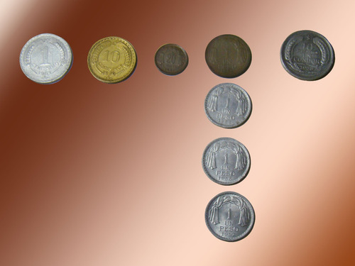 8 Monedas Antiguas De Chile
