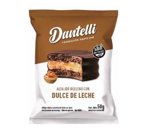 Alfajores Dantelli Sin Tacc Dulce De Leche Y Frutillas X 12u