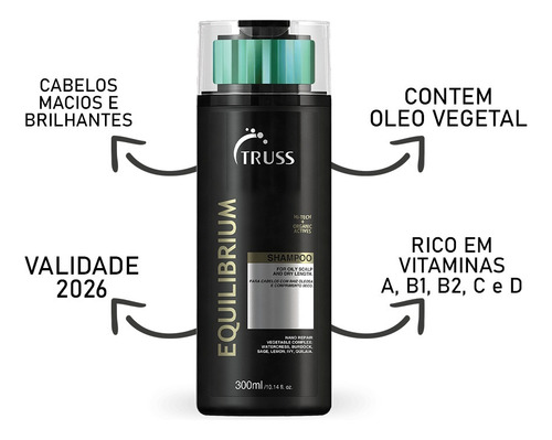 Truss Equilibrium Shampoo Cond Mascara Net Mask +fluido