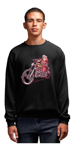 Imagen 2 de 4 de Sudadera Navidad - Unisex - Santa Motociclista