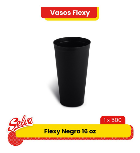 Vaso Flexy Negro 16 Oz