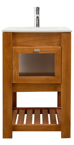 Vanitory Madera 60cm Puerta Bacha