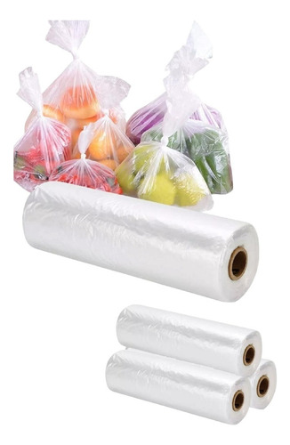 Bolsas Plásticas Transparentes Rollo 25x3 - Paquete De 4