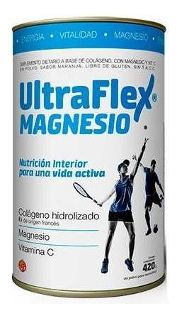 Suplemento en polvo TRB Pharma  Ultraflex Magnesio sabor naranja en lata de 420g