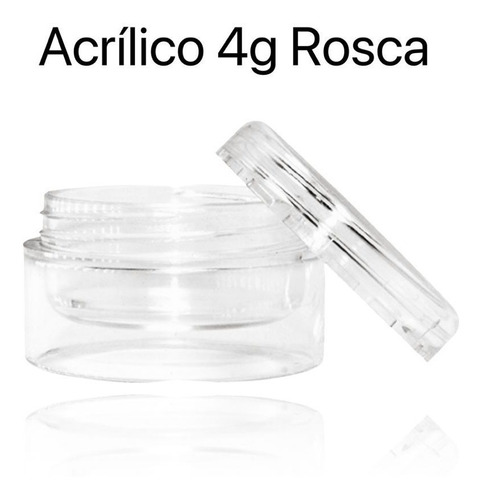 Imagem 1 de 4 de Pote De Acrílico Rosca 4g Amostra Grátis E Brindes 100 Unds