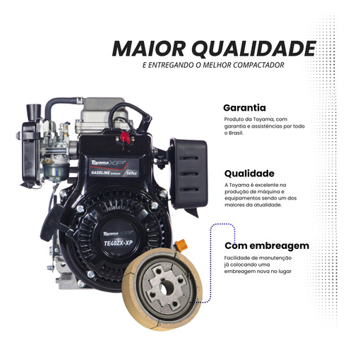 Motor Acionador Compactador Sapo Com Embreagem Completa 4t