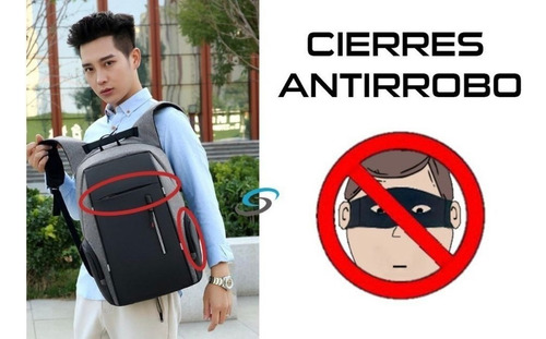 Mochila Con Usb Back Pack Antirrobo Super Calidad