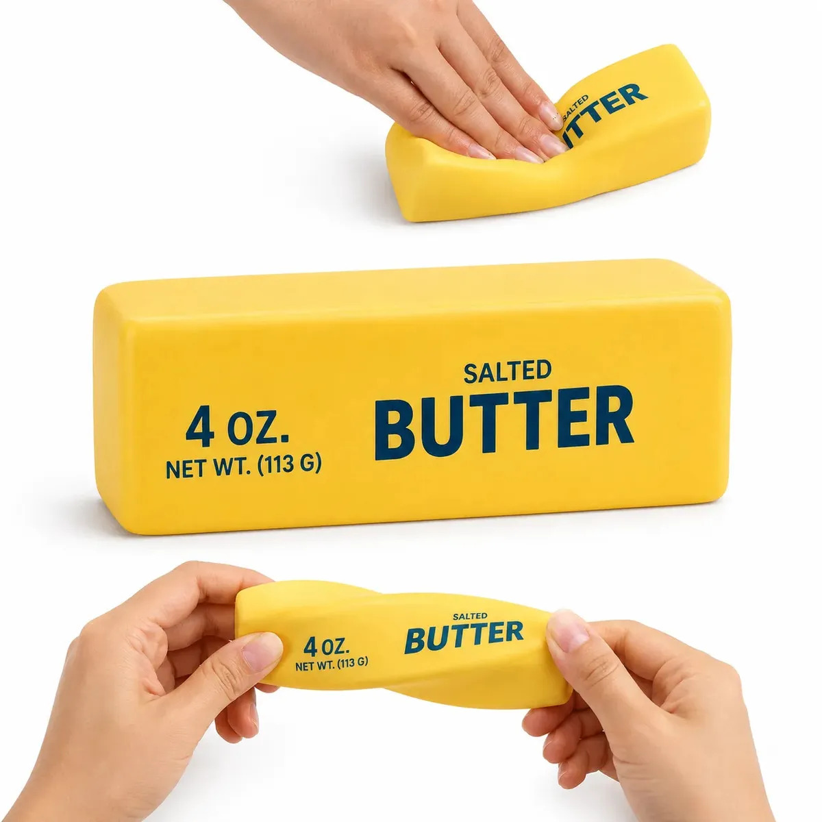 Squishy Butter Manteca Antiestrés Sensorial Slow Rising para Niños y Adultos Amarillo
