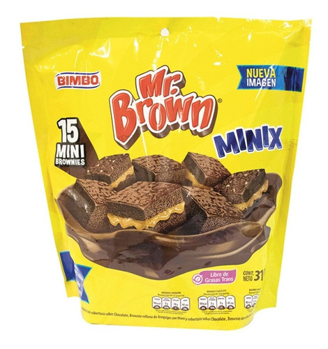 Imagen 1 de 2 de Brownie Mr Brown Minix - Bolsa X 15 Und - g a $39