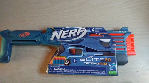 Nerf Elite 2.0 Tetrad Qs4 Hasbro 4 Dardos Nueva
