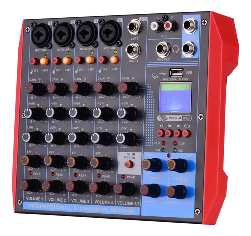 Mixing Console Ag-6 6-channel Portable Karaoke +48v