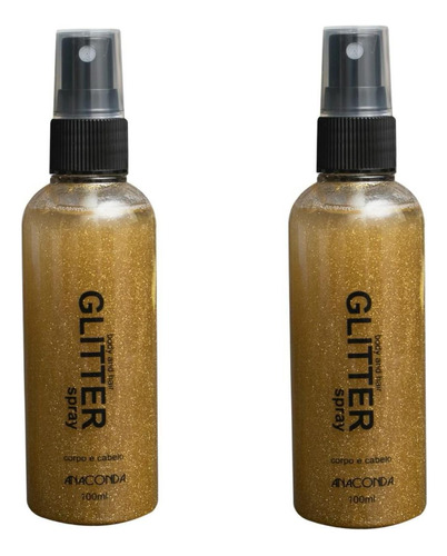 Sprays Glitters Removíveis Dourados Para Cabelo - 2 Unidades