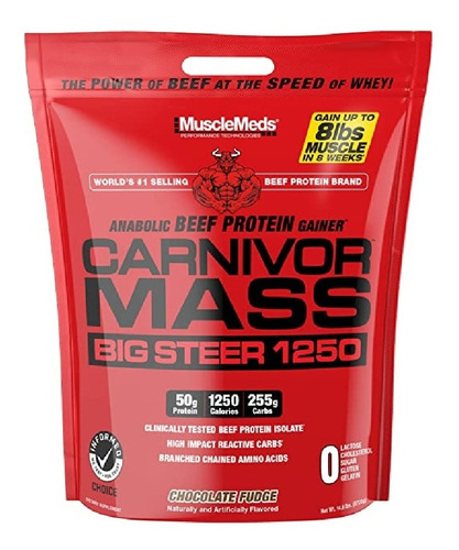 Proteina Musclemeds Carnivor Mass Big Steer 15 Lbs Sabor Chocolate