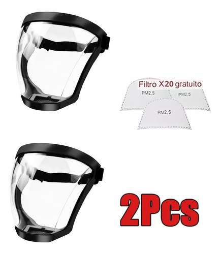 2 Máscaras Protectoras Antivaho Full Face H Clear