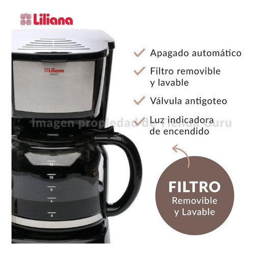 Imagen 7 de 8 de Cafetera Liliana Smarty Timer Programable 1,8l Ac964