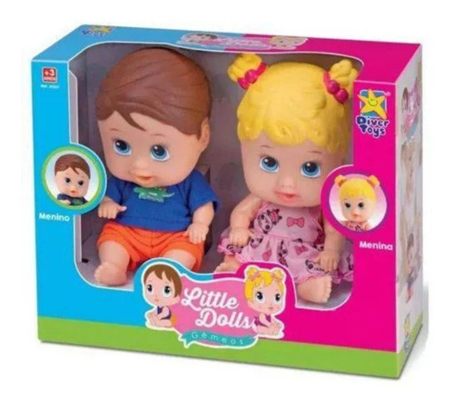 Kit Bonecos Little Dolls Gêmeos - Menino E Menina Em Vinil
