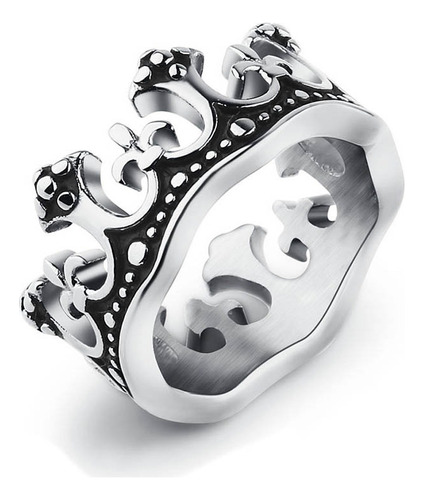 Anillo Corona Rey Elegante Poder Acero Inoxidable 316l