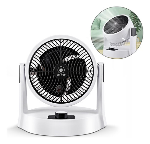Ventilador De Piso Escritorio De Mesa CM-TOP Portatil 3 Velocidades Circulador Potente Para Oficina Casa Hoga