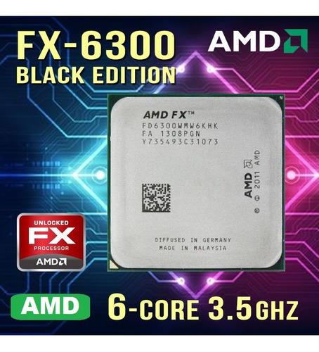 Imagem 1 de 3 de Cpu Processador Gamer Amd Fx 6300 De 6 Núcleos  3.5 Ghz 