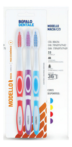 Escova Dental Modello Macia Com 3 Bufalo