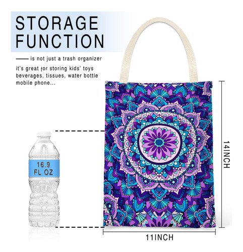 Bolsa De Basura Pequeña Irada Para Colgar Automóvil Modelo F Nombre Del Diseño Mandala Flower - Bolsa De Basura Para Coche, Color Morado