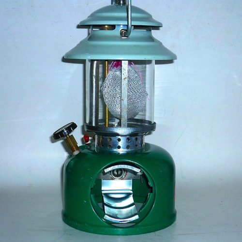 Lámpara Coleman Lp Gas Cartridge Año 70 U.s. 28x15 Cm. Usada
