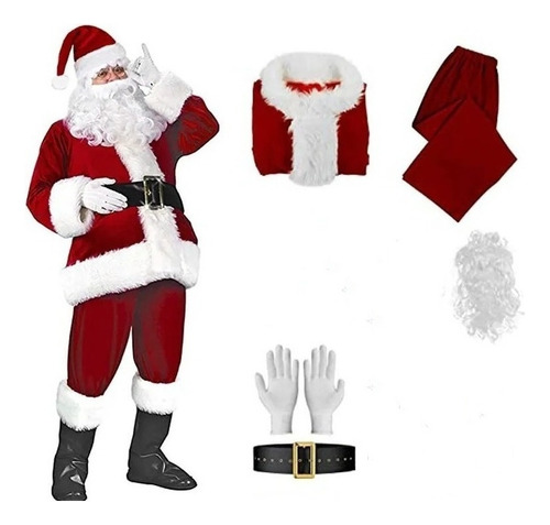 Traje De Navidad Traje De Cosplay De Santa Claus 5pcs