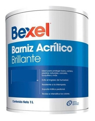 Barniz Acrílico Acabado Brillante 1 Litro Bexel Color Transparente