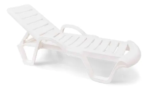 comprar Reposera Apilable Jardín Piscina Reclinable Blanca Pvc Ebz
