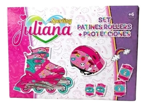 Juliana Set Patines Rollers + Protecciones Talle S 