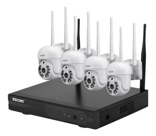 Kit Nvr 4 Cámaras Ip Wifi Qhd 1296p 3mp Escam Wnk714