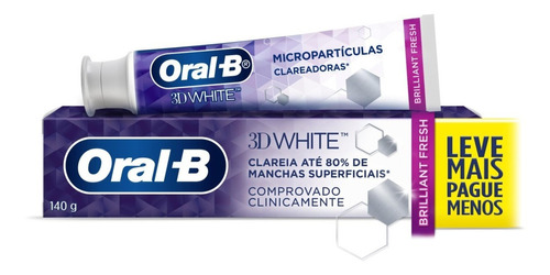 Creme Dental Oral-B 3D White Brilliant Fresh Caixa 140g Leve Mais Pague Menos