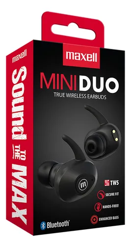 Aud fonos In Ear Inalambricos Tws Maxell Bluetooth Mini Duo Negro