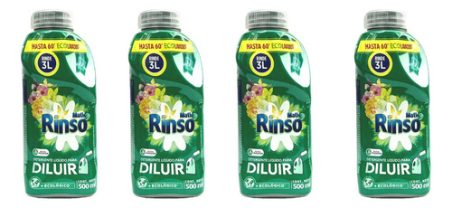 Detergente Liquido Rinso 4 Unidades De. 500 Ml 