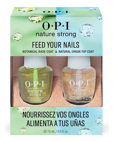 Opi Set Nature Strong Feed Your Nails Base Coat + Top Coat