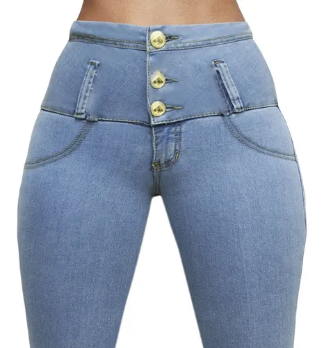 Jeans Mujer Tiro Alto Levanta Cola Calce Perfecto Original