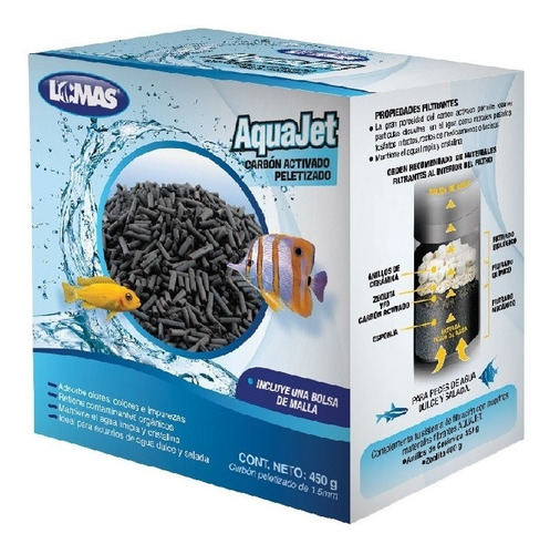 Carbón Activado 450g P/ Acuarios Agua Dulce Salada Lomas