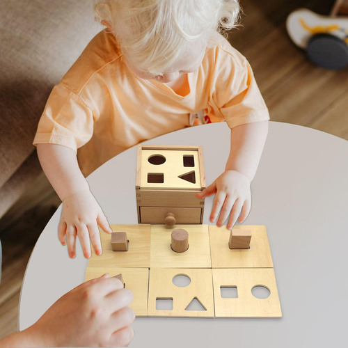 Cubo De Clasificación Con Forma De Madera, Caja A Juego,